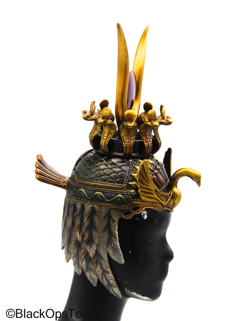 Load image into Gallery viewer, Aset Goddess Of Magic - Black Detailed Helmet
