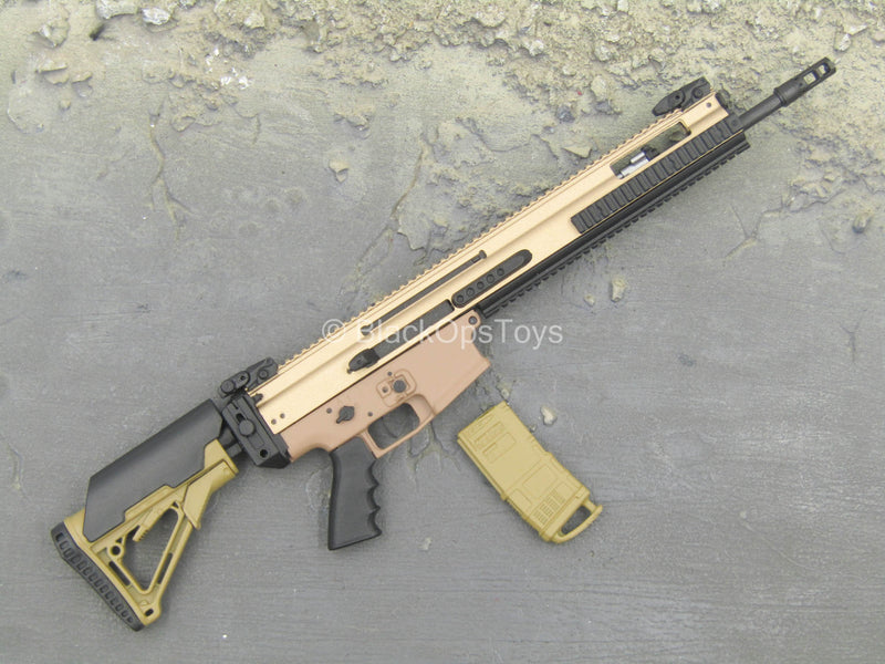 Load image into Gallery viewer, Collapsible Stock FDE 5.56 NATO SCAR DMR Rifle
