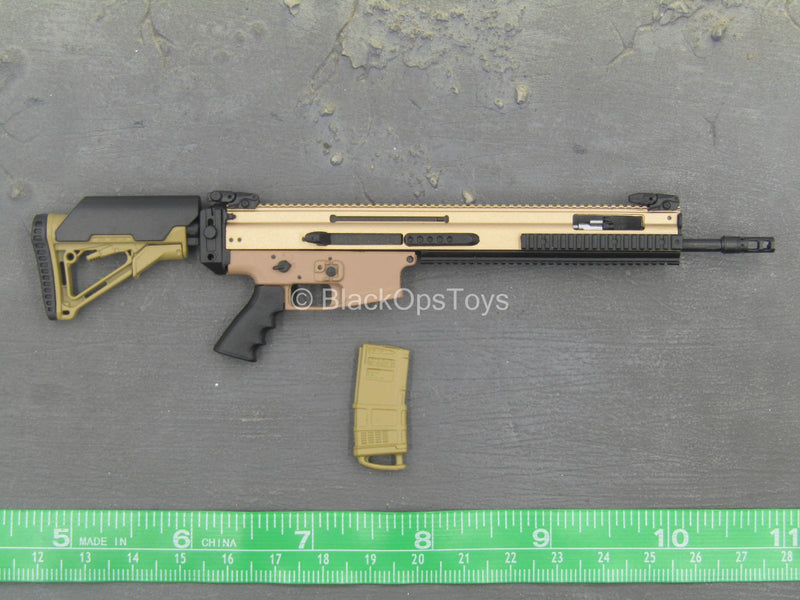 Load image into Gallery viewer, Collapsible Stock FDE 5.56 NATO SCAR DMR Rifle
