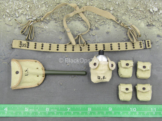 US 101st Airborne Private Baker - Rivet Belt w/Shovel & Pouch Set