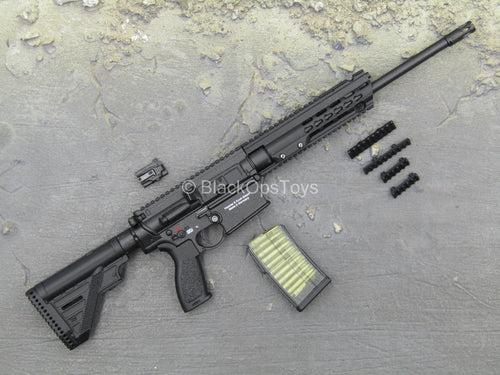 Black MR 308 Long Barrel Assault Rifle w/Extending Stock & Iron Sights