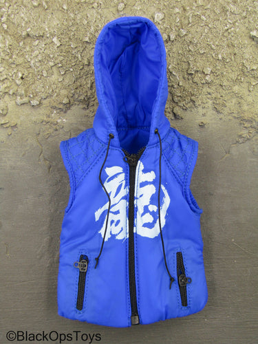 Zone Vigilante - Blue Sleeveless Hooded Jacket