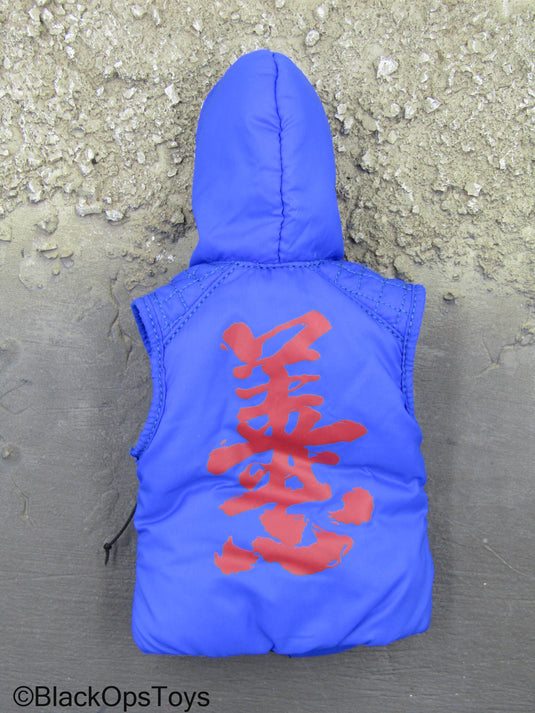 Zone Vigilante - Blue Sleeveless Hooded Jacket