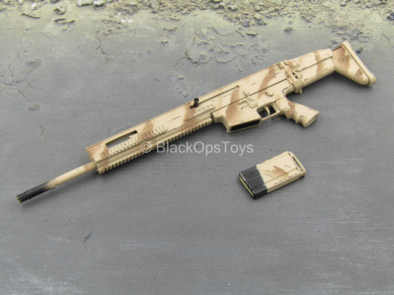 Load image into Gallery viewer, RIFLE - Striped Desert Camo Scar-H w/Folding &amp; Extending Stock
