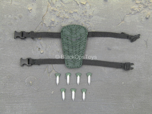 Green Vigilante - Throwing Knives (x7) w/Drop Leg Sheath