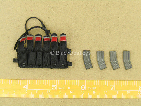 1/12 - Delta Force - Rifleman - Black Chest Rig w/Mag Set (x4)