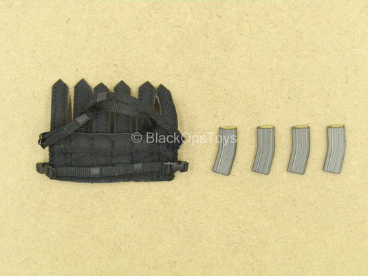 1/12 - Delta Force - Rifleman - Black Chest Rig w/Mag Set (x4)