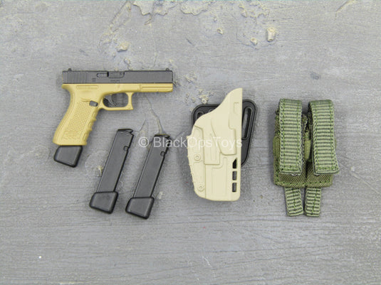 Urban Operation PMC - 9mm Pistol w/Green MOLLE Dual Cell Pouch