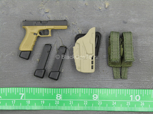 Urban Operation PMC - 9mm Pistol w/Green MOLLE Dual Cell Pouch