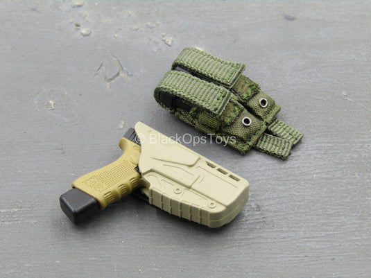 Urban Operation PMC - 9mm Pistol w/Green MOLLE Dual Cell Pouch