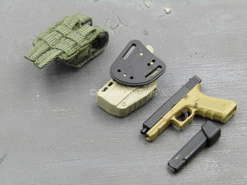 Load image into Gallery viewer, Urban Operation PMC - 9mm Pistol w/Green MOLLE Dual Cell Pouch
