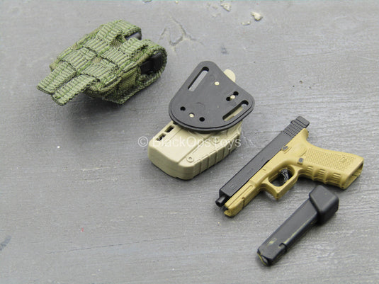 Urban Operation PMC - 9mm Pistol w/Green MOLLE Dual Cell Pouch