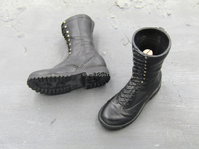 Load image into Gallery viewer, GI JOE - Cobra Sniper -  Black Combat Boots (Peg Type)
