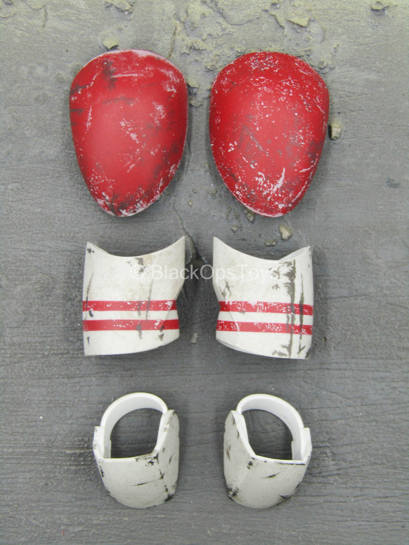 Load image into Gallery viewer, Star Wars - Coruscant Guard - Red White Weathered Arm Armor
