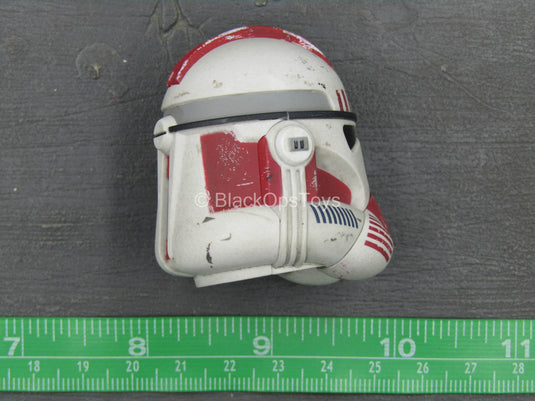 Star Wars - Coruscant Guard - White & Red Weathered Helmet