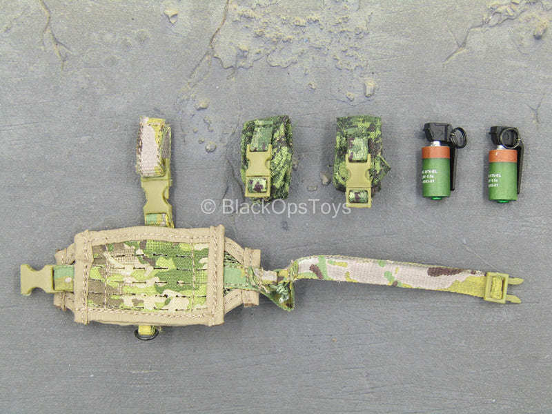 Load image into Gallery viewer, Navy Seal - Multicam Drop Leg MOLLE Platform w/Flashbang Set
