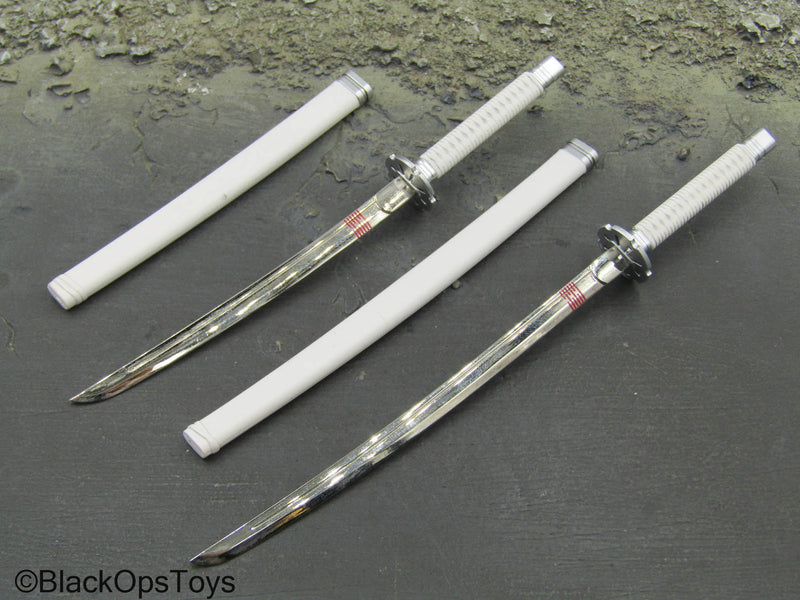 Load image into Gallery viewer, Storm Shadow - Metal White Katana Sword w/Sheath &amp; Wakizashi
