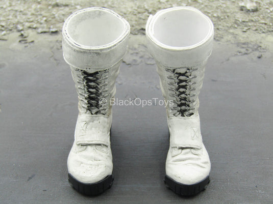 The Punisher - White Combat Boots (Peg Type)