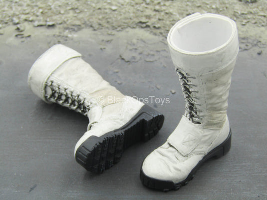 The Punisher - White Combat Boots (Peg Type)