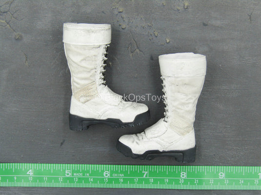 The Punisher - White Combat Boots (Peg Type)