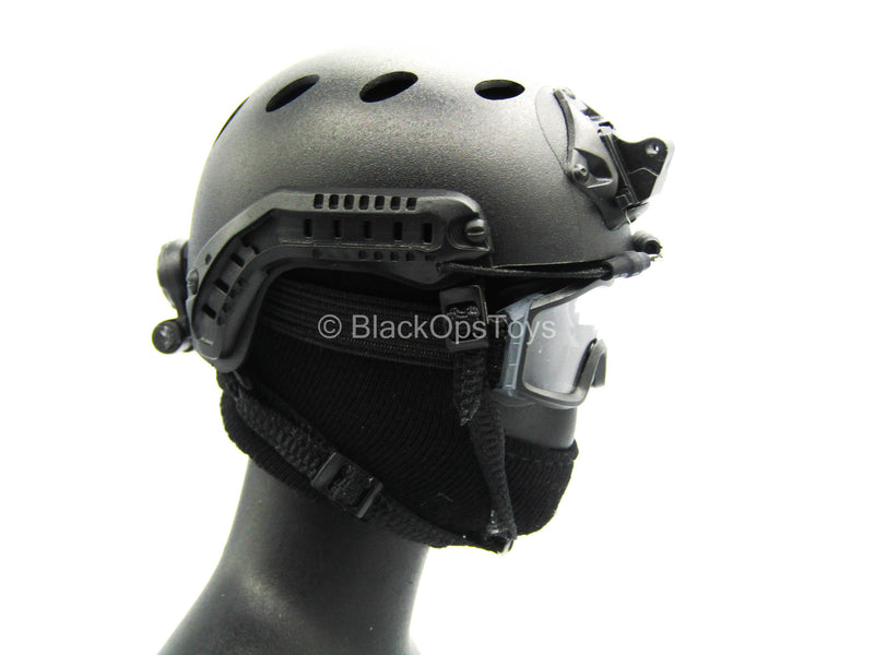 Load image into Gallery viewer, Tony Stark SHIELD Disguise - Black Helmet w/Goggles &amp; Balaclava
