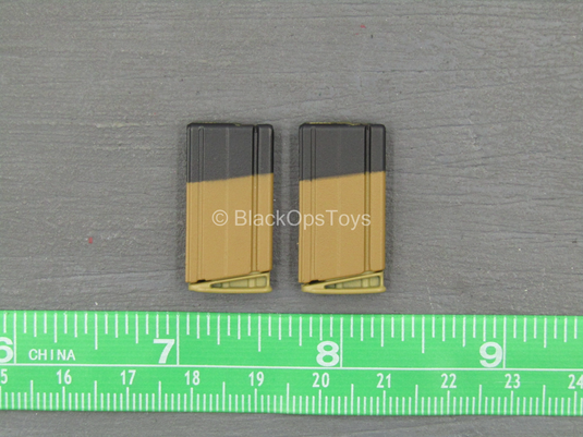 7.62 AR 20 Round Tan & Black SCAR Ammo Mag w/Mag Pull (x2)