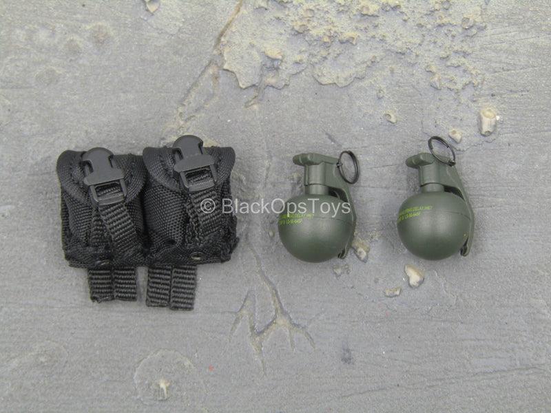 Load image into Gallery viewer, French GIPN Police - Frag Grenade (x2) w/MOLLE Dual Cell Pouch
