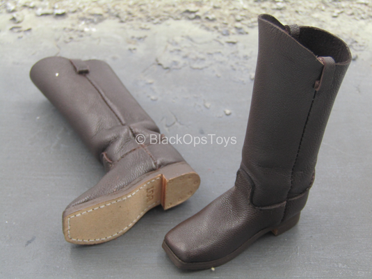 Western Gear - Brown Leather Cavalry Boots (Foot Type)