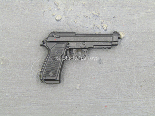 PISTOL - Black Spring Loaded M9 Beretta w/Rail