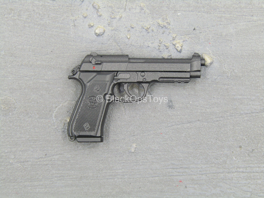 PISTOL - Black Spring Loaded M9 Beretta w/Rail