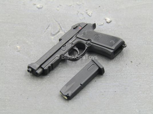 PISTOL - Black Spring Loaded M9 Beretta w/Rail