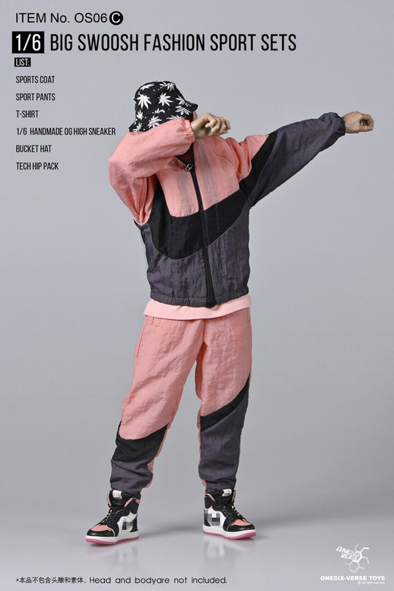 Load image into Gallery viewer, Big Swoosh Fashion Sports Set - Pink &amp; Black Jacket &amp; Pants
