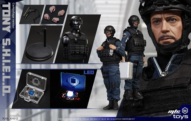 Load image into Gallery viewer, Tony Stark SHIELD Disguise - Black Helmet w/Goggles &amp; Balaclava
