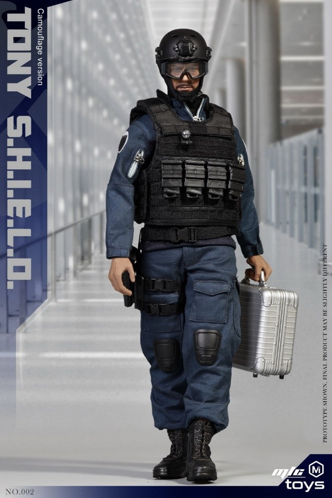 Load image into Gallery viewer, Tony Stark SHIELD Disguise - Black Helmet w/Goggles &amp; Balaclava
