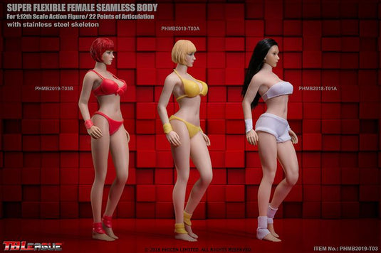 1/12 Scale - Pale Super Flexible Female Seamless Body - MINT IN BOX