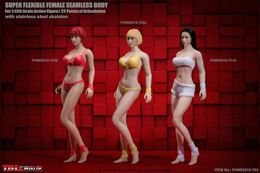 1/12 Scale - Pale Super Flexible Female Seamless Body - MINT IN BOX