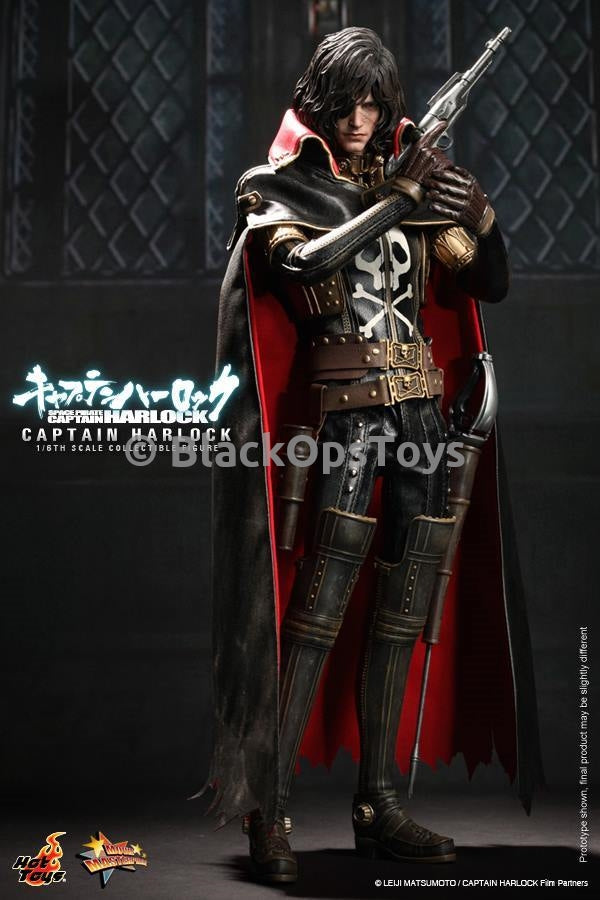 Load image into Gallery viewer, Captain Harlock - Black &amp; Red Full Length Cloak
