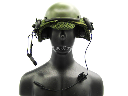 US Army Armor Tanker Crewman - Green Helmet Set