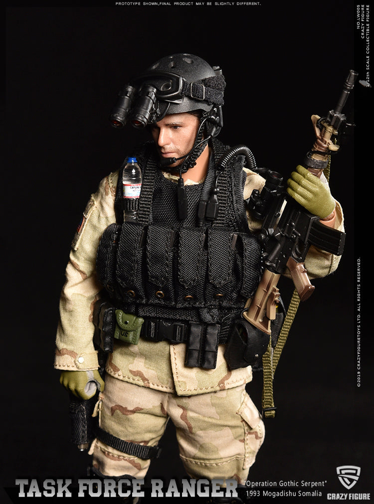 Load image into Gallery viewer, 1/12 - Delta Force - Rifleman - Black Helmet w/NVG Set
