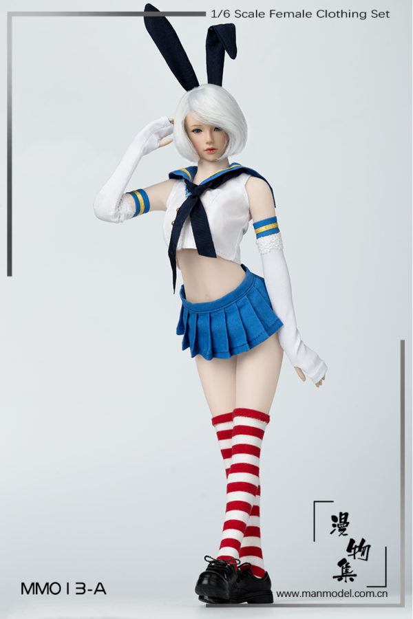 Load image into Gallery viewer, Female Sailor Rabbit - Blue Flexible Rabbit Ears
