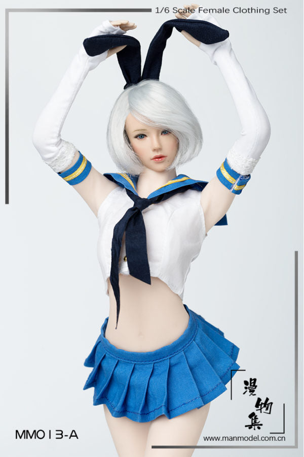 Load image into Gallery viewer, Female Sailor Rabbit - Blue Flexible Rabbit Ears
