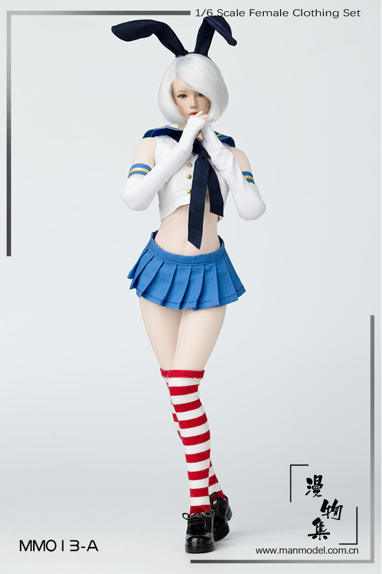 Load image into Gallery viewer, Female Sailor Rabbit - Blue Flexible Rabbit Ears
