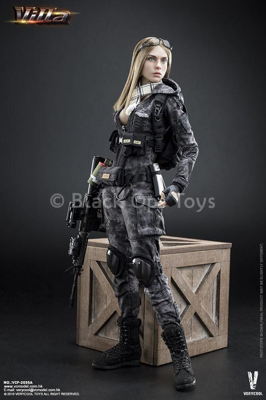 Female Shooter - Police Black Python - Striped Scarf